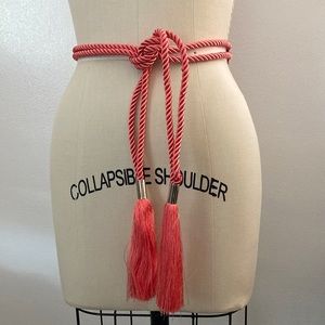 Pink Suede Tassel Belt White House Black Market